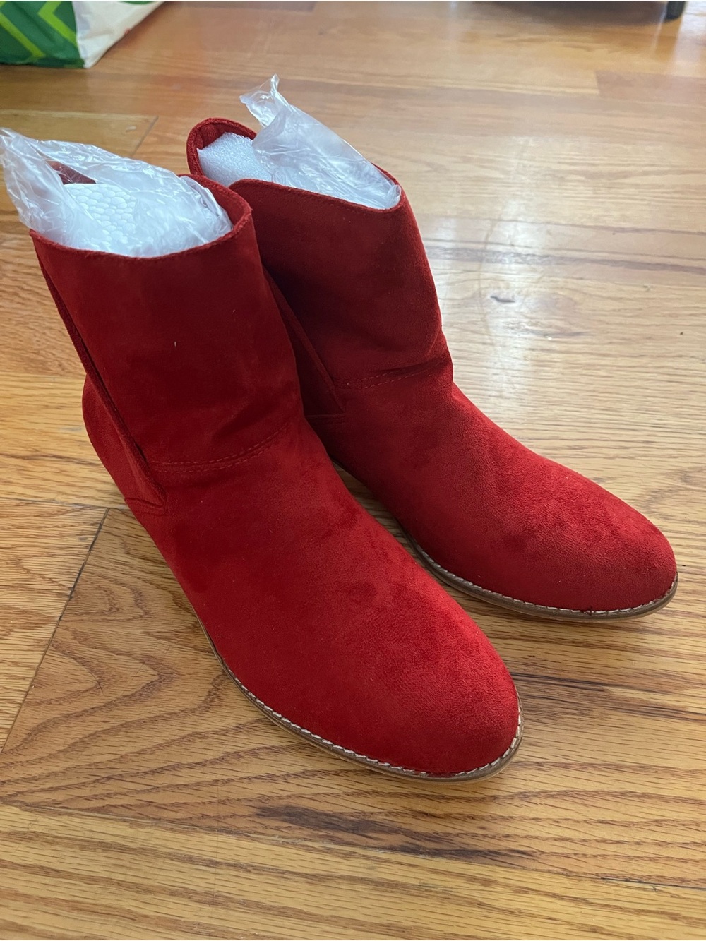 NEW Corkys Red Suede Ankle Booties